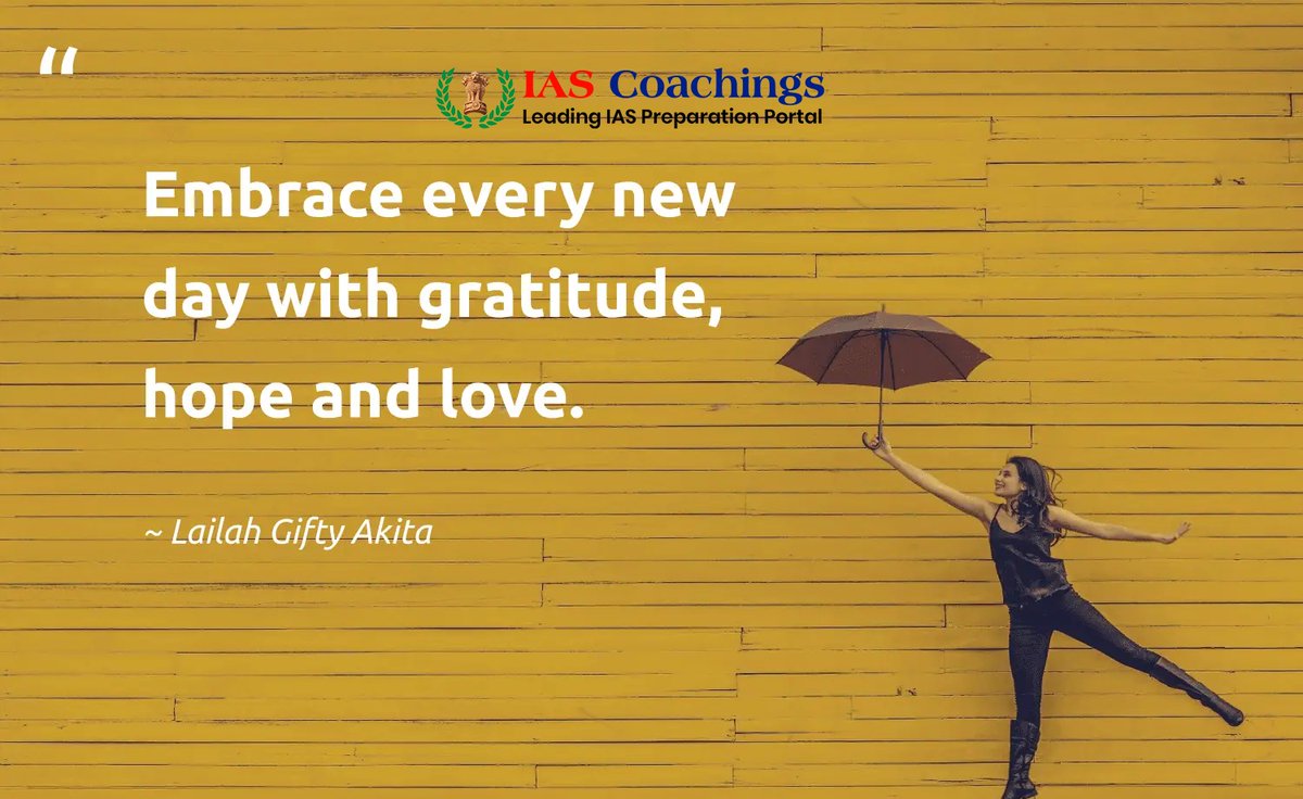 IAS_Coachings's tweet photo. "Embrace every new day with gratitude, hope and love."

#goodmorning #HaveANiceDay #QuoteoftheDay #thoughtoftheday #InspirationalQuotes #GoodVibes #MotivationalQuote #Motivation #MorningMotivation #Happiness #Success #Mindset #goodhealth #IASCoachings #LoveyourSelf #Ability https://t.co/HBwAggBN5e