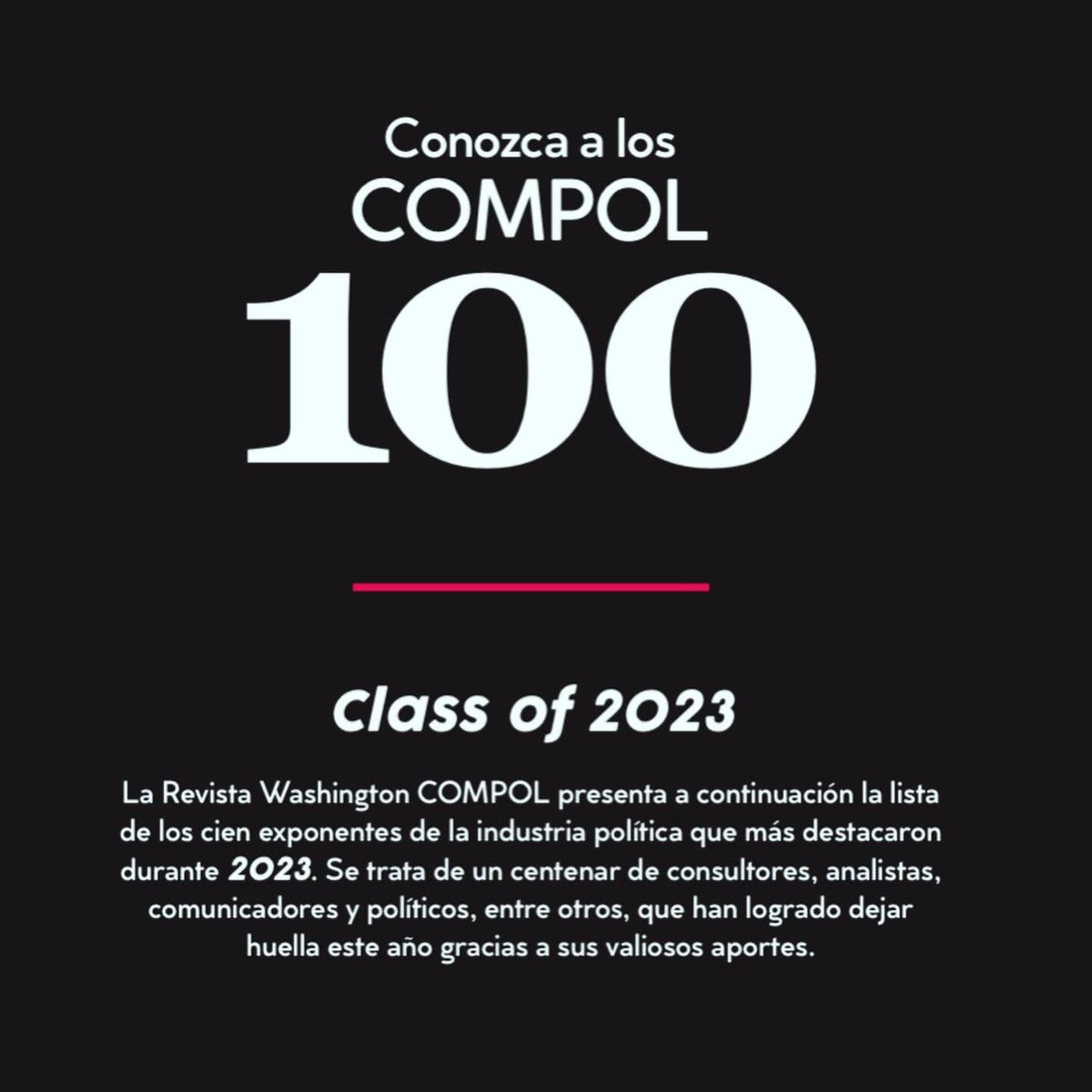 fanny_ramirez_e's tweet photo. Reconocida como una de los 100 profesionales en Comunicación Política más influyentes de la región, una distinción otorgada por la Revista #WashingtonCOMPOL. Un honor estar al lado de quienes fueron mis profesores y ahora comparto con ellos esta distinción. https://t.co/N6YPqXZHCc