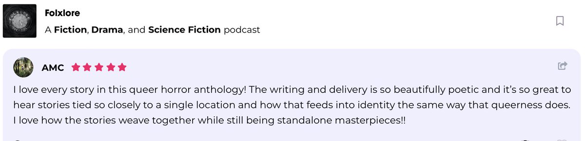 Day 11 of #12DaysofPodmas and fans of queer horror NEED to listen to <a href="/FolxlorePod/">Folxlore</a> 🖤 it's so beautiful!