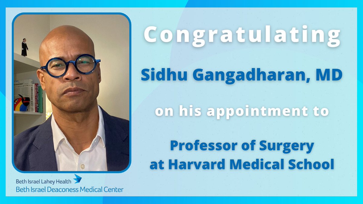 Giving a big congratulations to Dr. Sidhu Gangadharan on his appointment to Professor of Surgery at HMS! 🎊 #BIDMC #BILH #HMS #harvardmed #surgery #professor