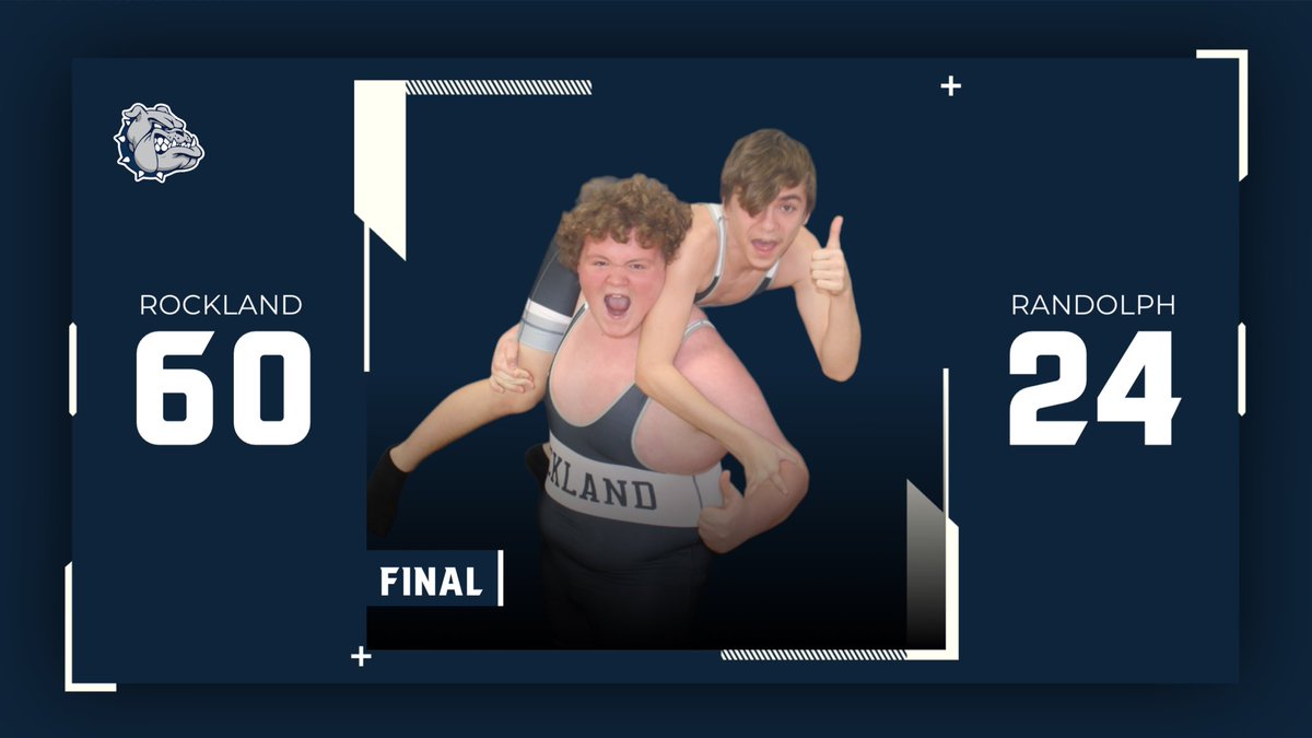 Rocklanddogs's tweet photo. WRESTLING: Dogs win 60-24 over Randolph

Wins by

Spinney 
Ramponi 
O’Connor 
Hennessy 🧷
Butler 🧷
Carnathan 
Cook
Biggins 🧷 *first varsity win*
Sidahmed 
Z. Ryan 🧷 https://t.co/DLP5JWlik8