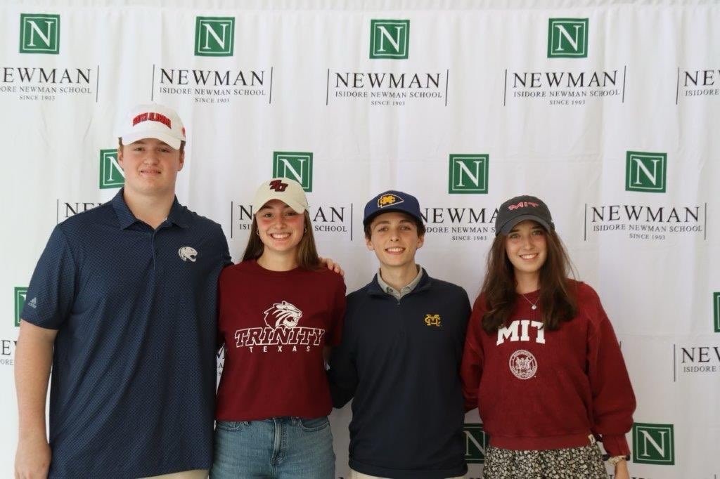 Congratulations to Will Loerzel, Hannah Plaissance, Sam Haber, and Ava Hartman, who all will compete at the collegiate level next year and officially signed with their universities this afternoon. Go Greenies!!!