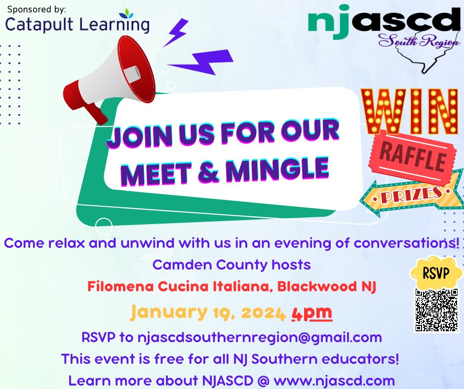 Come unwind with us at our next Meet and Mingle! @NJASCDNorth @NJASCDCentral @njascd