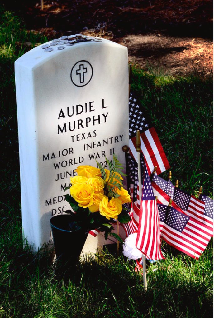 MilitaryCooI's tweet image. The headstone of one of the all-time greats of the Greatest Generation at Arlington National Cemetery. 🇺🇸