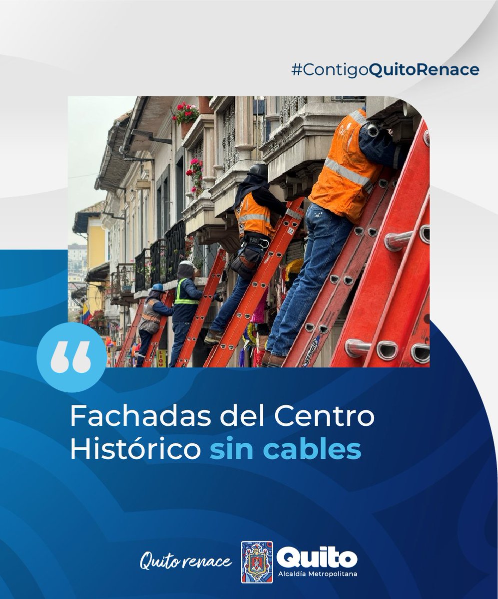 QuitoInforma's tweet photo. 📰 #YoCuidoAQuito | 7.3 kilómetros de fachadas del Centro Histórico de Quito, se recuperaron en el polígono de las calles Cuenca, Rocafuerte, Flores, Guayaquil y Manabí, con el mantenimiento y retiro de cables en desuso.

🔗
https://t.co/FCEGKCaowD

#QuitoRenace https://t.co/rGMWbPcnaC