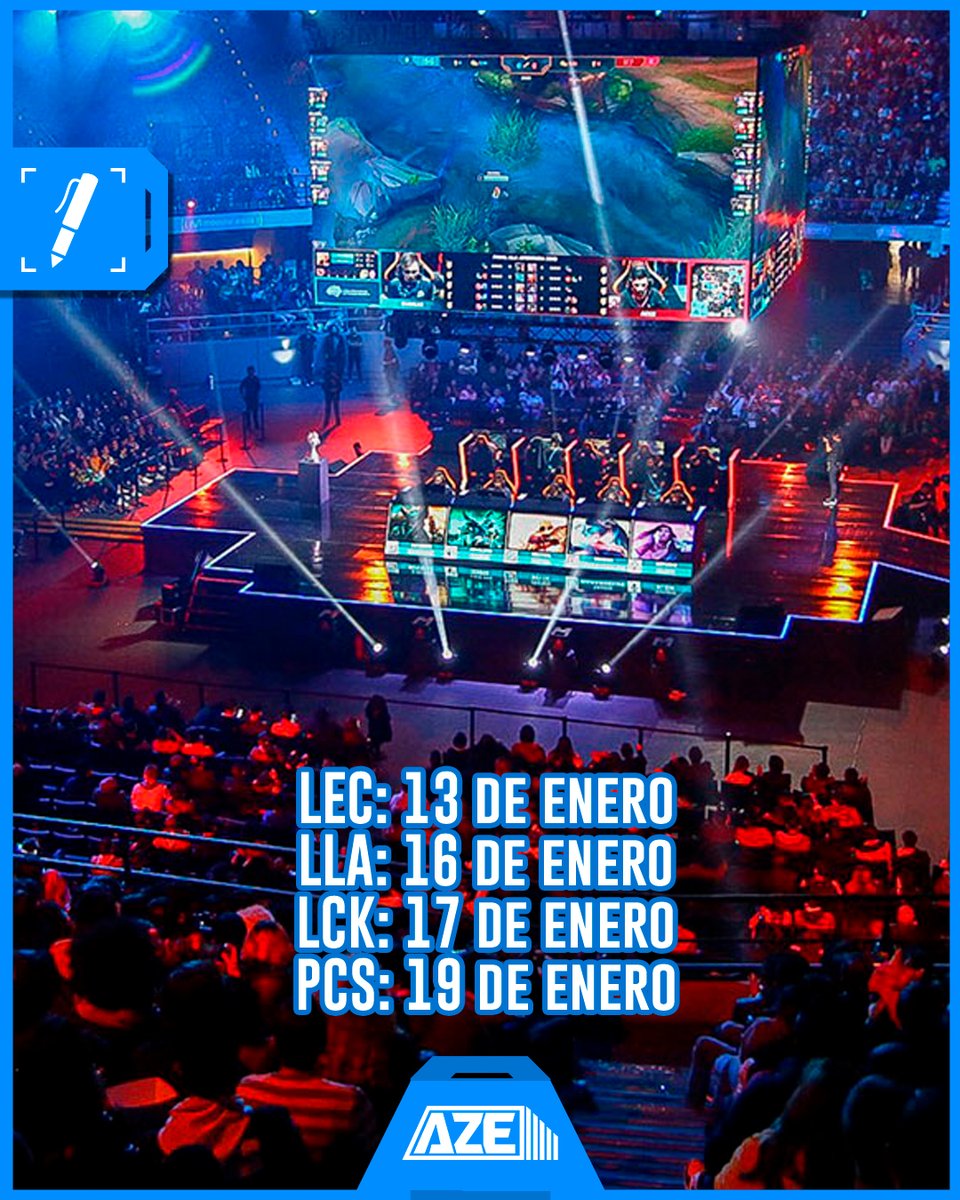 TVAztecaEsports's tweet photo. El 2024 de LoL Esports estará en marcha...🤩

Estas son las fecha de inicio de todas las ligas regionales de la escena competitiva de League of Legends 🏆

LLA: 16 de enero

#Esports #Videojuegos #LLAxAzteca #LCK #LEC #LPL https://t.co/UBOT1js5Xe