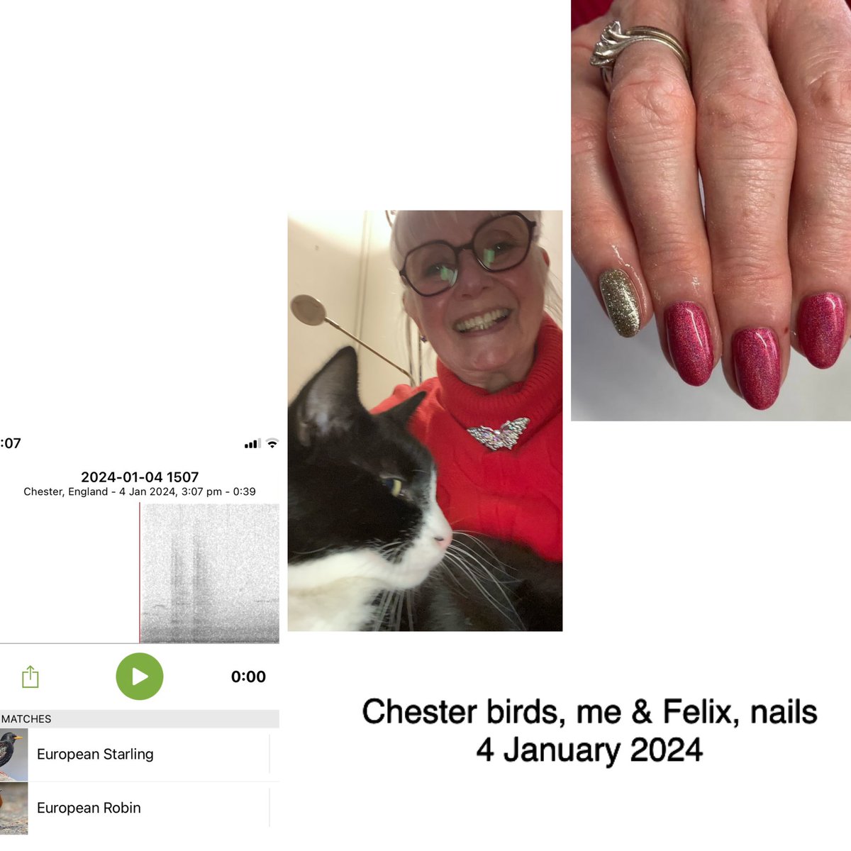 GillBracey's tweet photo. Last minute nail rescue by #Courtney based in #MegsLashes, Anstey🤩🥰. Off to Chester - trouble free drive. Slightly awry @Zoom with #theCousins but we did manage some chat. @barskyreid cooked a delicious supper & we relaxed with panettone bread and butter pudding for afters-yum! https://t.co/Q6vgWD0xzp