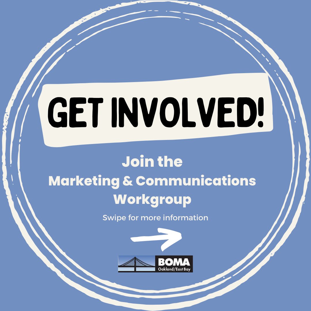 BOMA_OEB's tweet image. Looking to get more involved with BOMA
OEB? Join a Workgroup! Today we spotlight the
Marketing Workgroup, the team that assists in
messaging, member interviews, event recaps, and
more. Learn more about this workgroup and consider
reaching out to join today!

#bomaoeb #workgroup