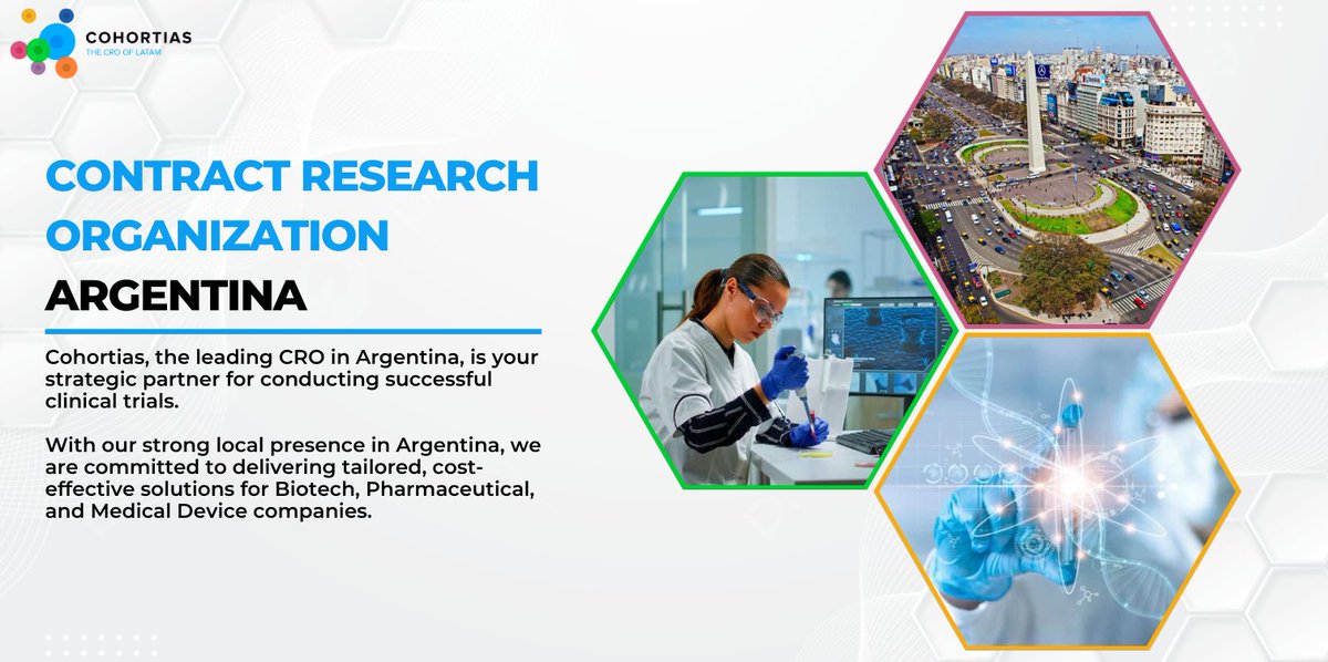 CohortiasLATAM's tweet photo. Cohortias is dedicated to elevating the standards of clinical research in Argentina.

Collaborate with us to achieve excellence in your clinical trials in Argentina.

#CRO #ClinicalTrials #Biotech #Pharma #LATAM #Argentina https://t.co/z3OQKoViF8