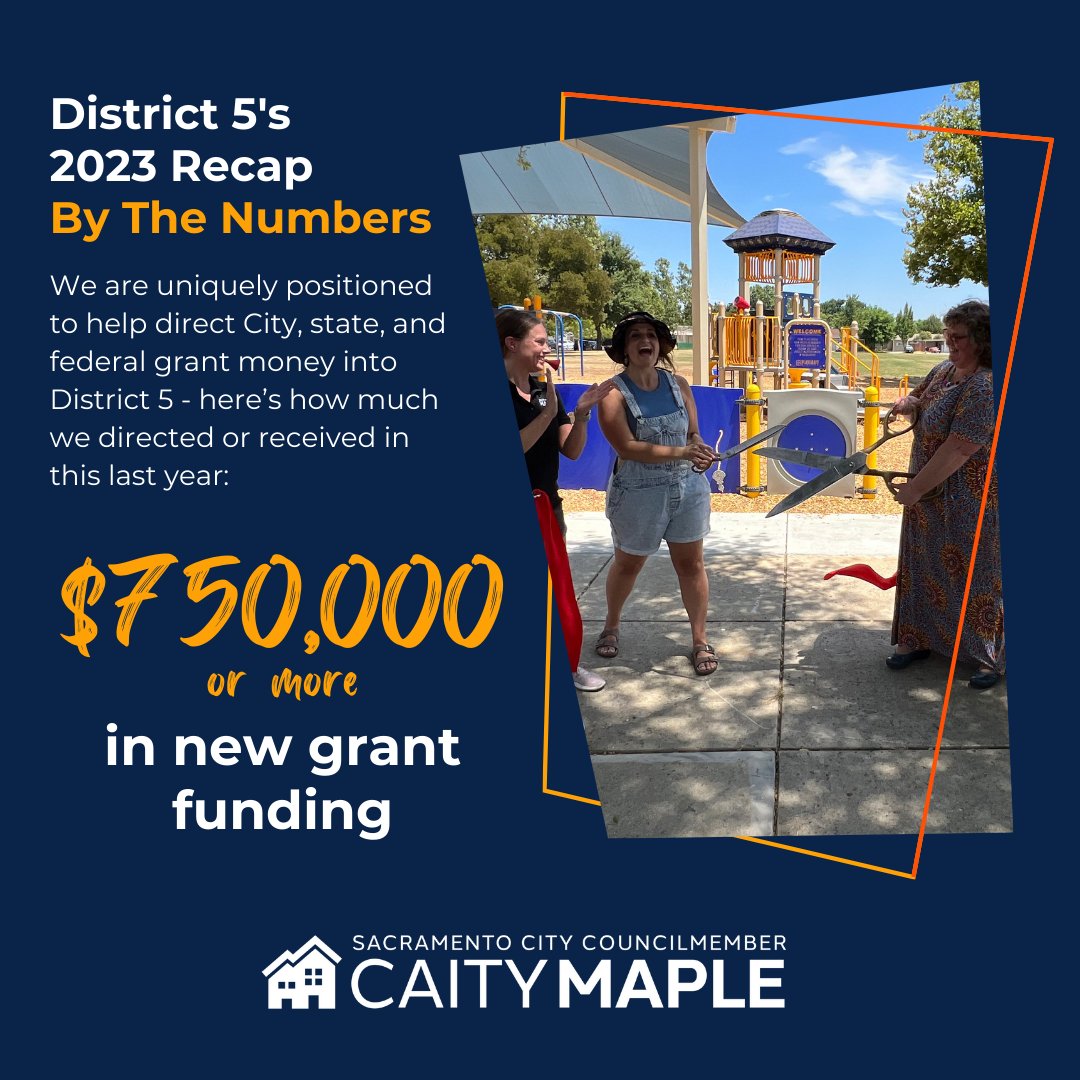 CaityMapleD5's tweet photo. #District5 has had an amazing 2023 -- and as we're preparing for an even better 2024, your D5 team wanted to give you a quick recap (by the numbers) of what we were able to accomplish together last year! #ThriveInD5 https://t.co/QnEVW7UhmA