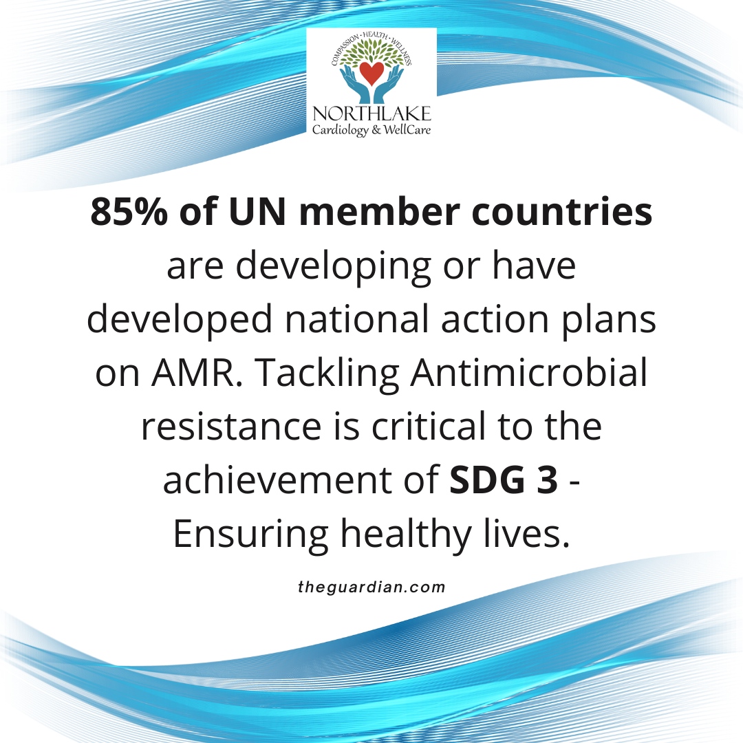 It's time to take #ActionOnAMR! 💪85% of the UN member countries have developed or are developing national action plans to tackle Antimicrobial Resistance, crucial for achieving #SDG3 - Ensuring Healthy Lives! 🏥 #AMR #UnitedNations 🌎