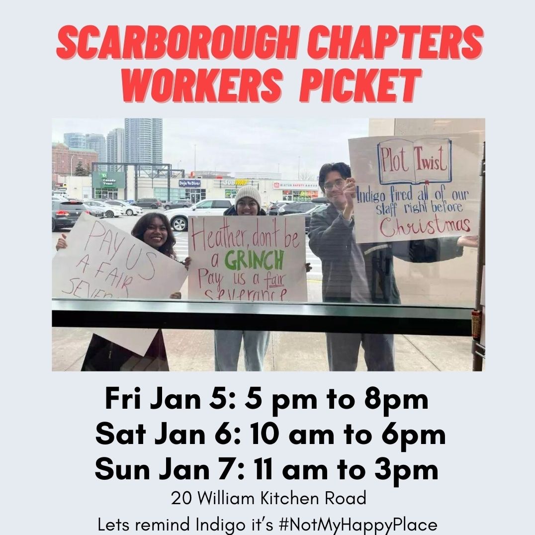 SHAME: <a href="/chaptersindigo/">Indigo</a> is closing this unionized store. Please stop by this weekend to demand #Justice4Workers. These workers deserve:
➡️ Fair Severance 
➡️ Transfers 
➡️ Health Benefits