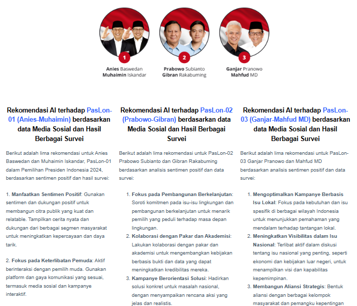 taudataanalytic's tweet photo. Di taudata kami melakukan rekomendasi AI berdasarkan Sentimen berbasis aspek &amp; data survey. Dgn bantuan AI, taudata Political Intelligence akan memudahkan pengguna utk menemukan informasi &amp; mengambil keputusan berdasarkan data
https://t.co/wj74Sr6pmT https://t.co/9oWqSt9FYn