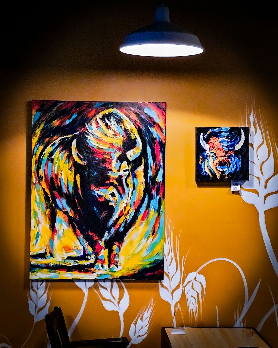 MntTidings's tweet photo. 📢 My artwork can now be found @TheGrainShedTaproom in the West End Brewery District. Head on over to check out this awesome new spot and discover a perfect blend of craft beer and art! 🍻🎨
#Cheers #art #spokane #spokaneart #spokanebeer https://t.co/P9HVMSRGA6
