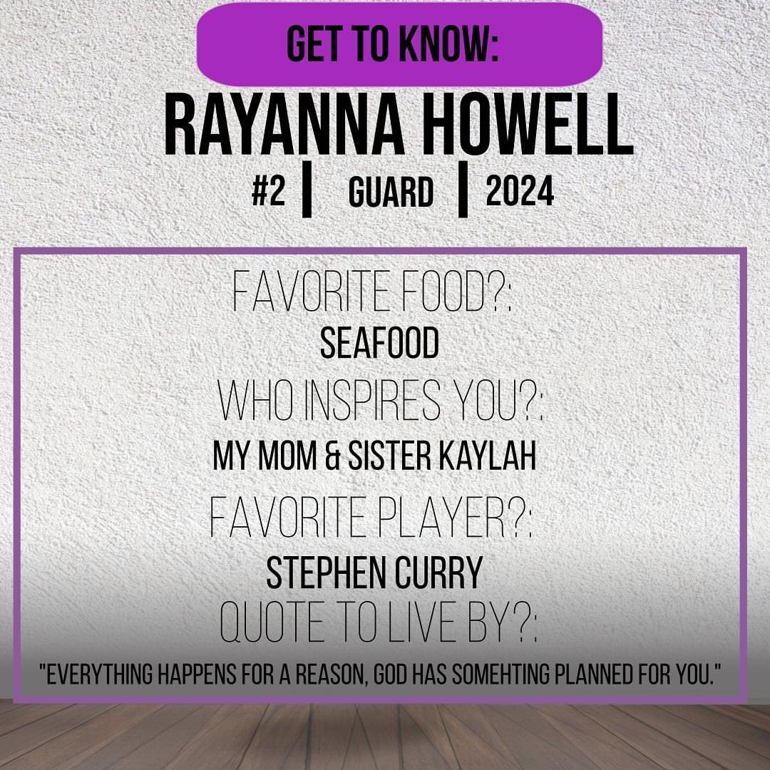 #MeetTheLadyNubians Senior/Guard, Rayanna Howell! (<a href="/RayannaHowell/">Rayanna</a> ) 🟣⚫️💪🏽#AHIGH