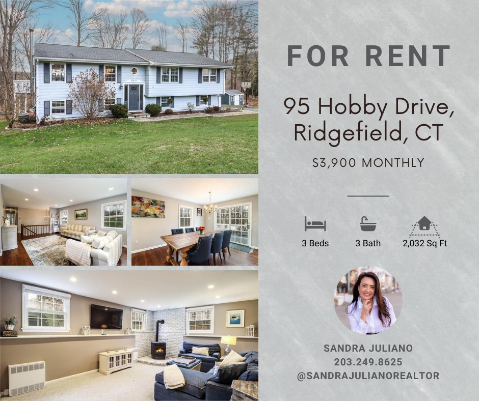 For Rent!
95 Hobby Drive, Ridgefield, CT.

For more information about this rental listing please click the link in bio!

#reducedprice #rental #ridgefieldCT #realtor #realestate #newprice
