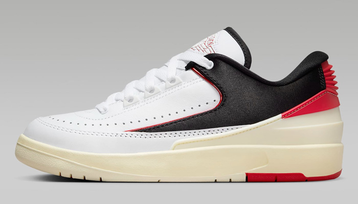 The white/coconut milk-university red 'Black Satin' WMNS Air Jordan 2 Retro Low is $70 OFF retail at $79.98 + shipping. #promotion BUY HERE -> bit.ly/41O7nz3