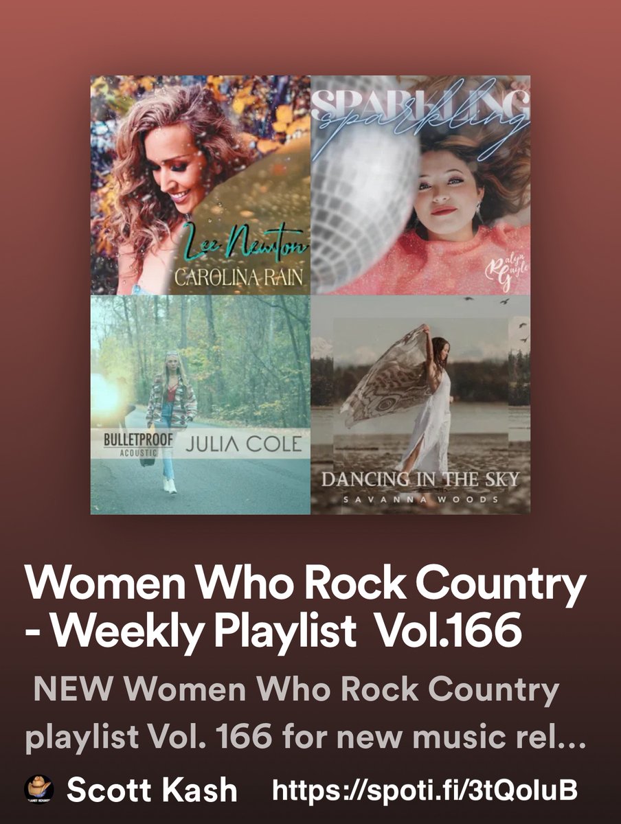 NEW #WomenWhoRockCountry playlist for new releases by
<a href="/clairewright/">Claire Wright</a>
#MikkiZip
<a href="/BriannaAlomar/">Brianna Alomar</a>
#IveyCampbellMusic
<a href="/Taylor_Fugitt/">Taylor</a>
<a href="/WalkerCounty/">Walker County</a>
<a href="/Saramarierice22/">Sara Marie Rice</a>
#JemmaJohnsonMusic
+MORE

#Spotify
spoti.fi/3tQoIuB

#NewMusic2023 #Country <a href="/Know_Know44/">KNOW-KNOW44 KNOWER OF KNOWLEDGE</a> @rt_tsb @MusicCityMemo