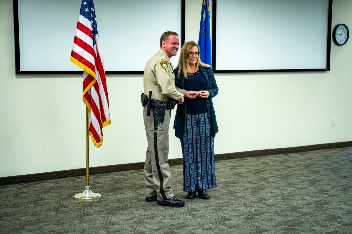 30 years of service!

This morning, Law Enforcement Support Technician Supervisor Johnene Farino was given her pin for 30 years of dedicated service! She is an incredible person and has been a compassionate LVMPD employee for the residents of Clark County and Laughlin!