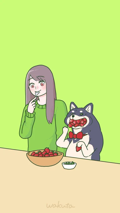 柴「もごっふ…もごごふぁい…」 「……詰め放題?」 #柴犬執事
