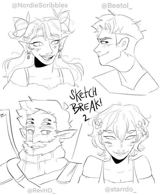 sketch break part two! for the third break ill try half body sketches!! 