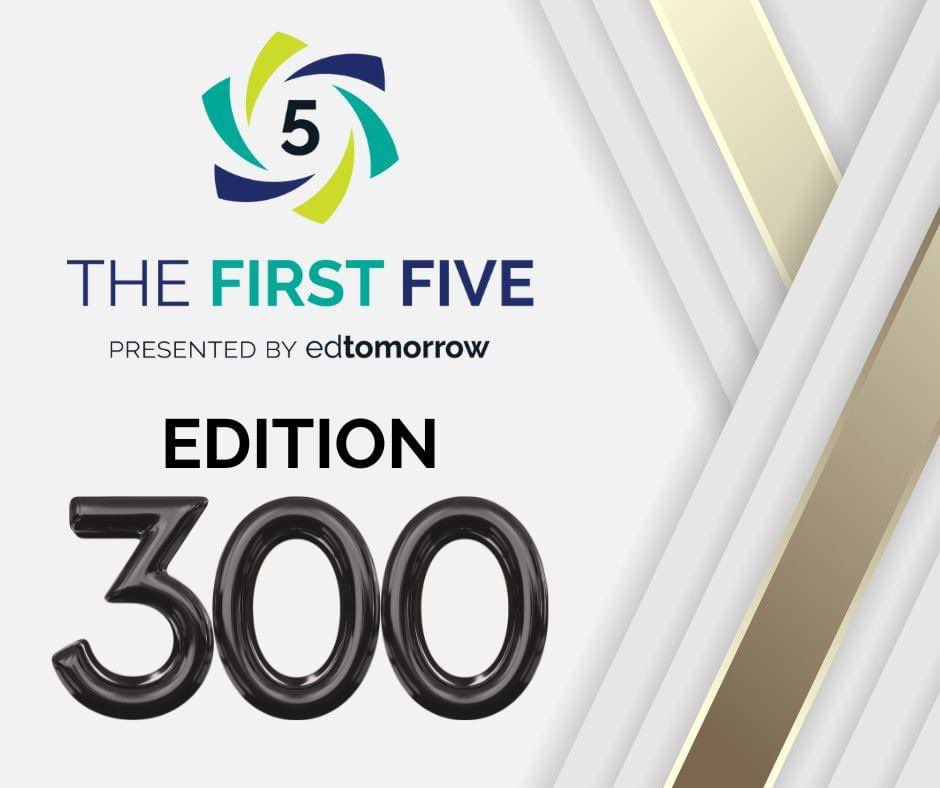 ed_tomorrow's tweet photo. Today we published our 300th edition of The First Five! Itโs been an amazing journey so far! Click the link below to check out the origin story behind The First 5 and todayโs edition!
#firstfive #edtomorrow
https://t.co/UOQQ9AqJuj https://t.co/qUkOftHlW5