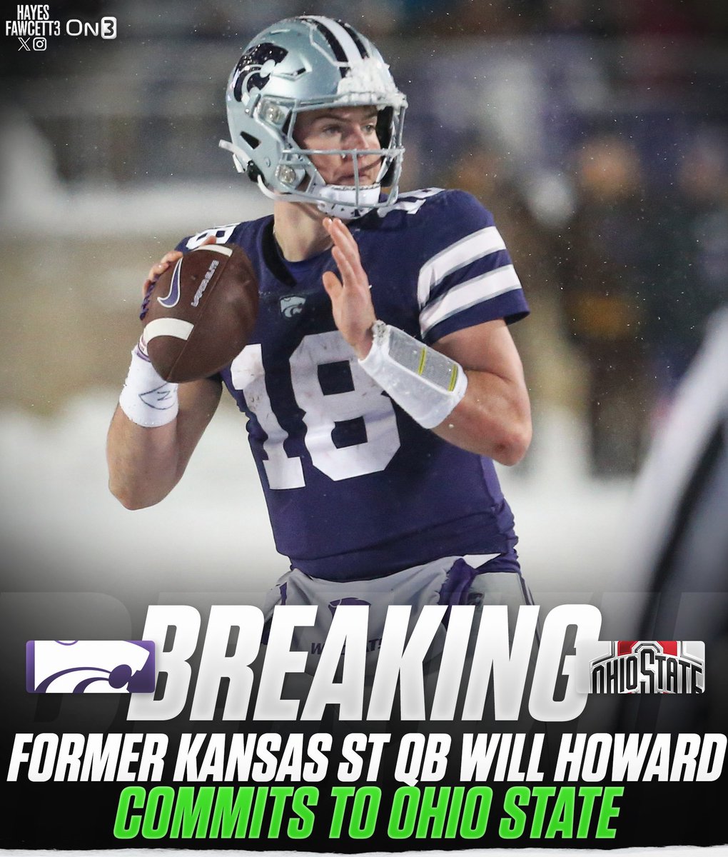 BREAKING: Former Kansas State QB Will Howard has Committed to Ohio State, he tells @on3sports One of the Top QBs in the Portal on3.com/transfer-porta…