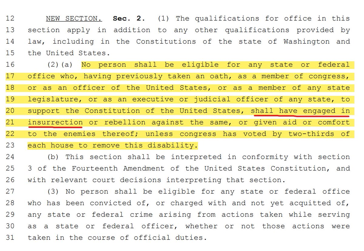 juliecbarrett's tweet photo. Looks like WA democrats want to pass new legislation to keep Trump off the 2024 ballot. Maybe some other WA candidates as well...

This is bad news. *No, @washdems do not care if their legislation is constitutional. In fact, the more unconstitutional the better, it seems. #waleg #2024Election 

Read HB 2050: https://t.co/cbYGvgANIB