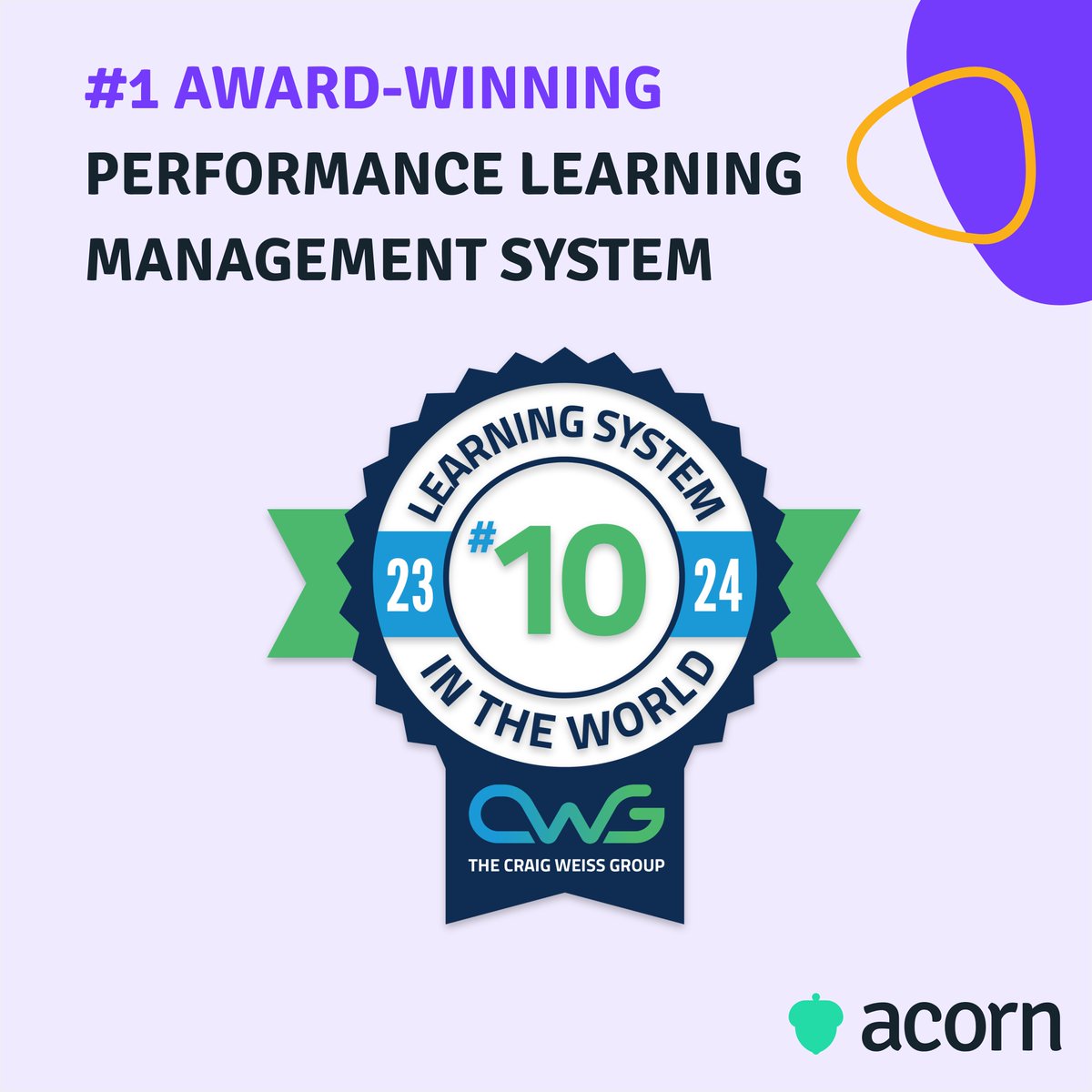 What a start to 2024. 

Incredible to see Acorn PLMS recognised as one of the TOP 10 learning systems amongst 900 other vendors in the world 🌎 🎉
 
#Acorn #performancelearningmanagementsystems #plms #learninganddevelopment #learning