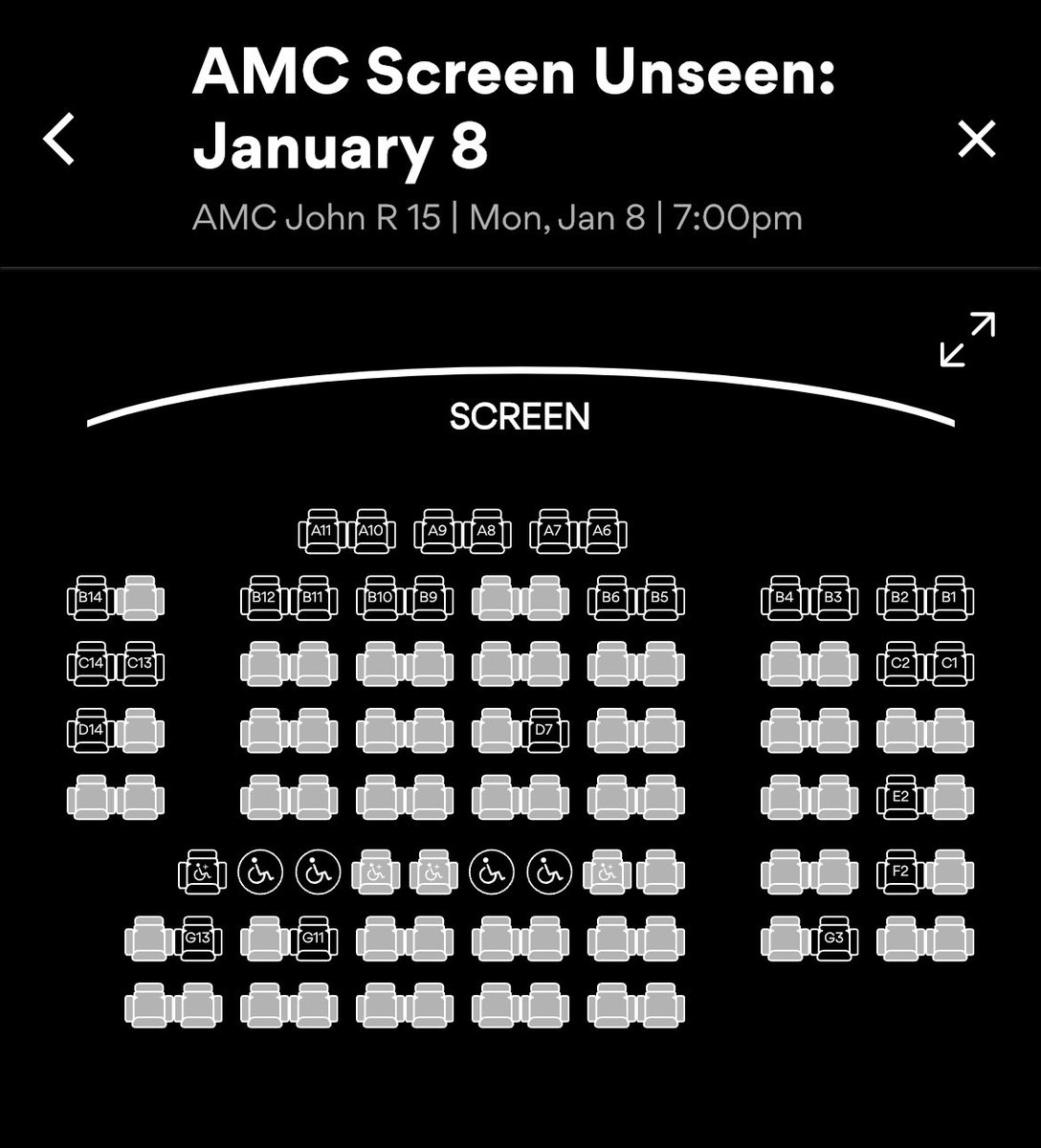 #AMCScreenUnseen is filling up fast near me! Get your seat now! 

#AMCNEVERLEAVING