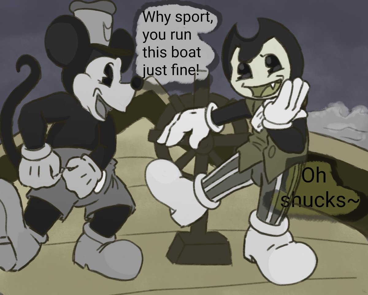 So Mickey is public domain huh
.
Tags: #art #BATIM #batimmemes #batimfanart #fanart #SteamboatWillie #mickeymouse #disneyfanart #disneycrossover #bendyandthedarkrevival  #bendythedancingdemon #BendyFanArt #Bendy_and_the_ink_machine #bendythedemon #crossover #cartooncrossover