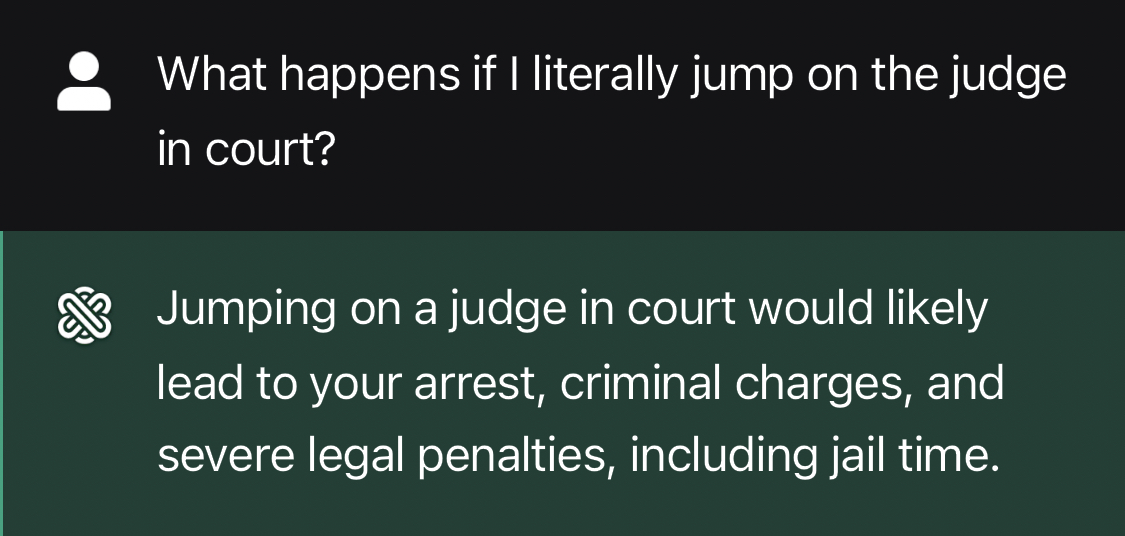 Don't jump on the judge.