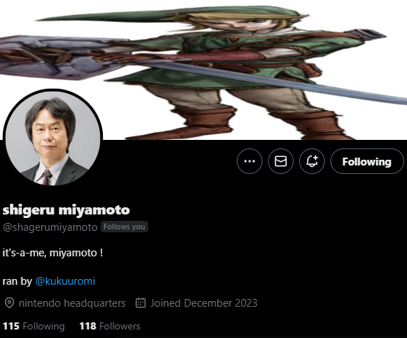 AonumaEijii's tweet photo. IT IS US

THE NINTENDO FOUR

I, @AonumaEijii
Miyamoto, @shagerumiyamoto
Reggie, @reggieaiming
and Sakurai, @RealSakuraiii https://t.co/TtKEehnrhP