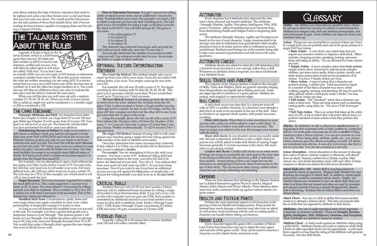 When playing Legends of Kralis (or just LoK) and you want to perform an action, what do you do....throw them 2d10's....