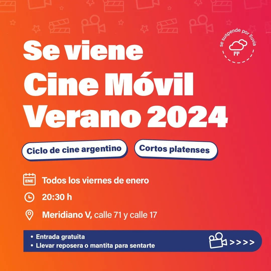 Cine argentino y platense al aire libre 

 El ciclo propone una selección de películas argentinas y cortos platenses, para poner en valor el rol de la industria audiovisual, la historia de la producción regional y la visibilización de los trabajadores audiovisuales