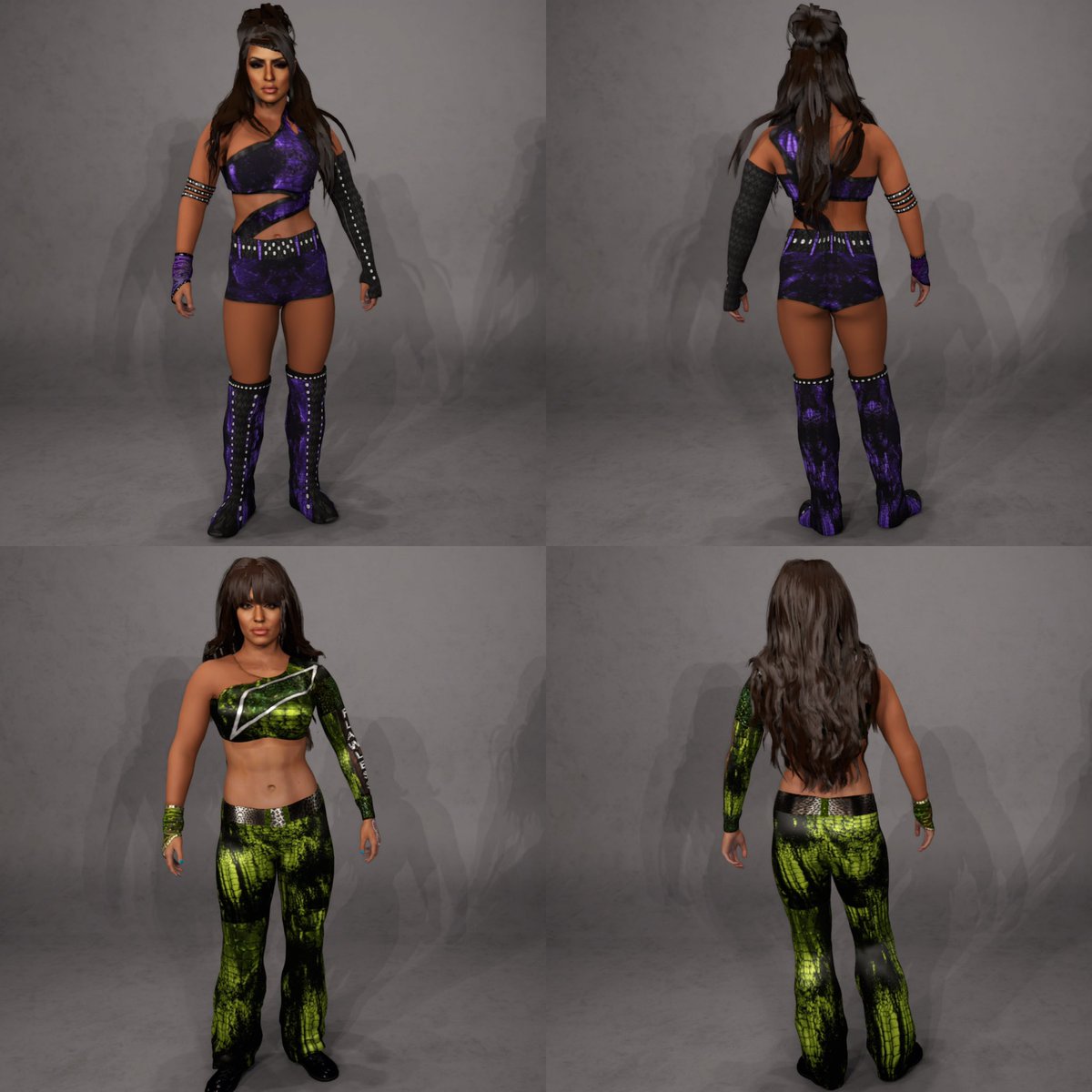 ishiduyazora's tweet image. Layla Gear Pack 1 is now up on CC!  
Credits to @2000wwediva (Purple) and @L2kgames (Green) for both of their Layla’s. If you are going to reupload the gear, please don’t hesitate to give credit. 💕 Enjoy! 

Tags are:
#Laycool
#Layla
#Hyaseiru 

(Orginal pants used are Molly’s)