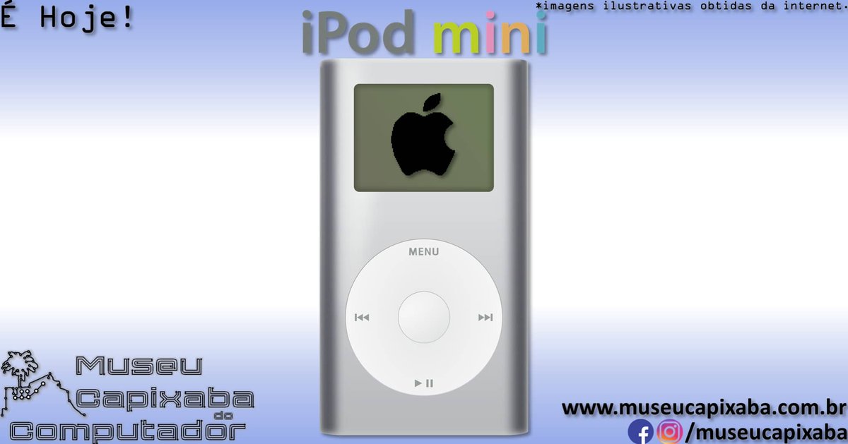 museucapixaba's tweet photo. É hoje!
O Apple iPod mini de 2004
Faz 20 anos!
+em https://t.co/CsZIXzmsdv
#MuseuCapixaba #mcc #éhoje #museu #Tecnologia #Retro #Geek #Apple #AppleInc #iPod #iPodMini #iPodNano #iTunes #DigitalNetworksRioCarbon #HitachiMicrodrive #MP3 #Podcast #ScrollWheel #Streaming #Música https://t.co/4XC3c6RF6h
