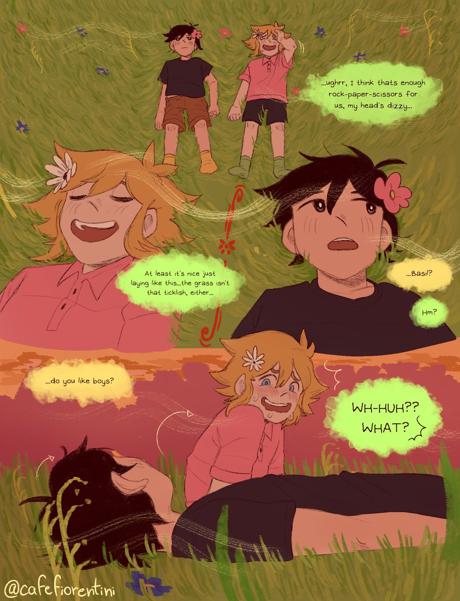 🌻Coming out🌻
Stupid silly lighthearted sunflower comic i thought about. hope you all enjoy
.
#OMORI #OMORIFANART #omorisunny #basilomori #omorisunflower #sunflower 
(1/4)