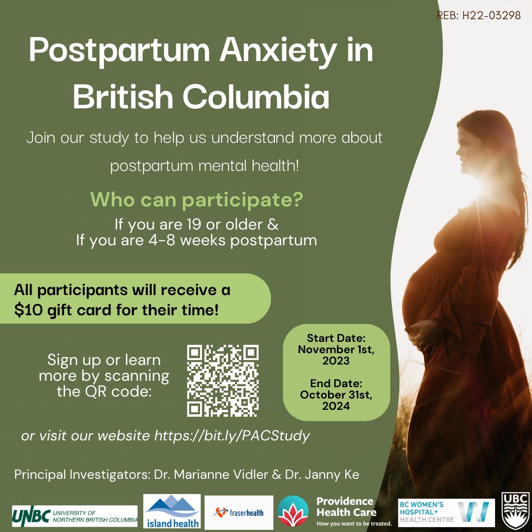 We are now recruiting people to participate if you have delivered in BC in the last 4-8 weeks ubc.ca1.qualtrics.com/jfe/form/SV_2f… @WomensResearch @ubcOBGYN @BCCHresearch @ResearchonWH @PerinatalBC @par_lab @REACHBC_