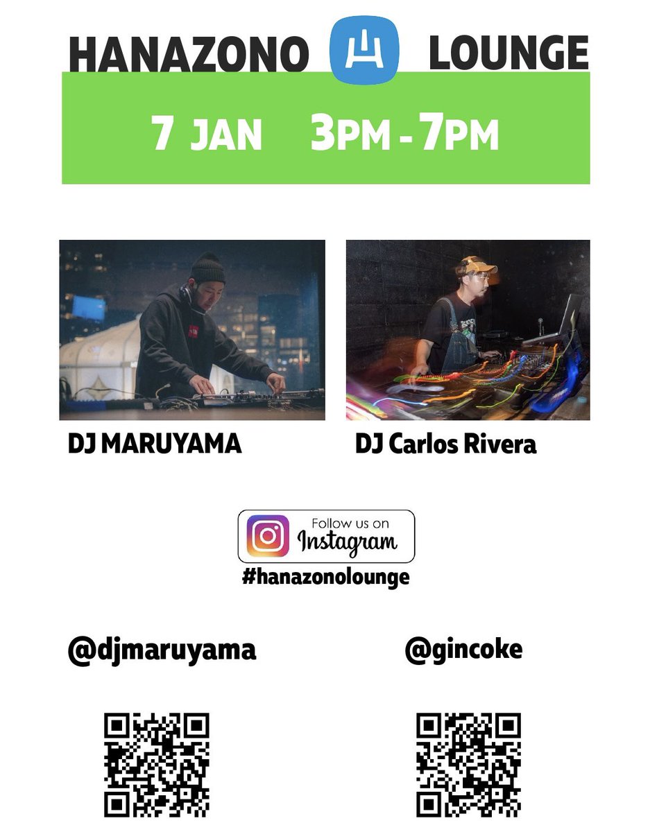 1/5(金)より4日間 <a href="/hanazononiseko/">Niseko Hanazono Resort</a> にて
DJします。
6(土)は花火もあり @KouDJSHOW くんと一緒
7(日)はVOLTAGEでも一緒の <a href="/not_AFRO/">アフロ</a>   
とプレイします☺️
新年、挨拶も含めて会えるのは
最高だ。
みなさん、お待ちしています。
#ニセコ
#niseko
#室蘭