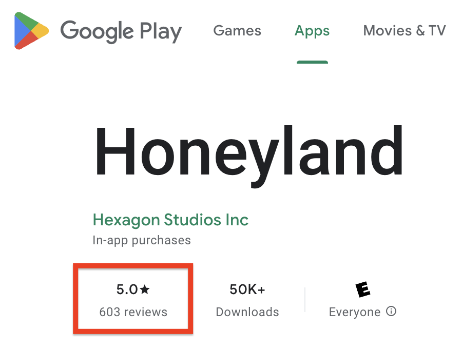 People claiming no great web3 games out yet are crazy.

App store ratings for <a href="/PlayHoneyland/">Honeyland (🥚, 🐝)</a> tell a different story.