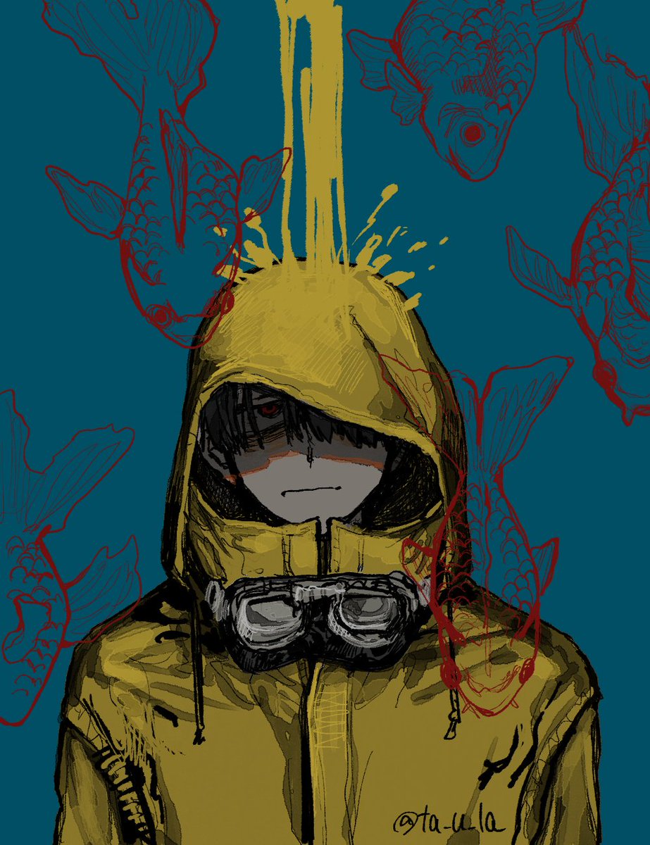 ta_u_la's tweet image. 雨のち金魚