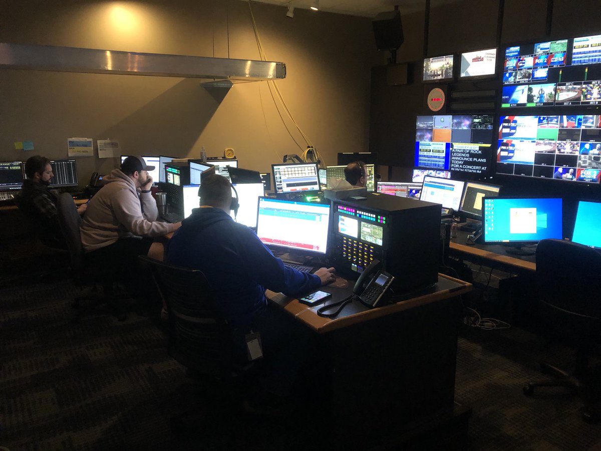 The control room during the 6pm news on ⁦<a href="/FOX2now/">FOX2now</a>⁩   Getting ready for the changeover for ⁦<a href="/KPLR11/">KPLR11</a>⁩ News 11 at 7. Join us next!