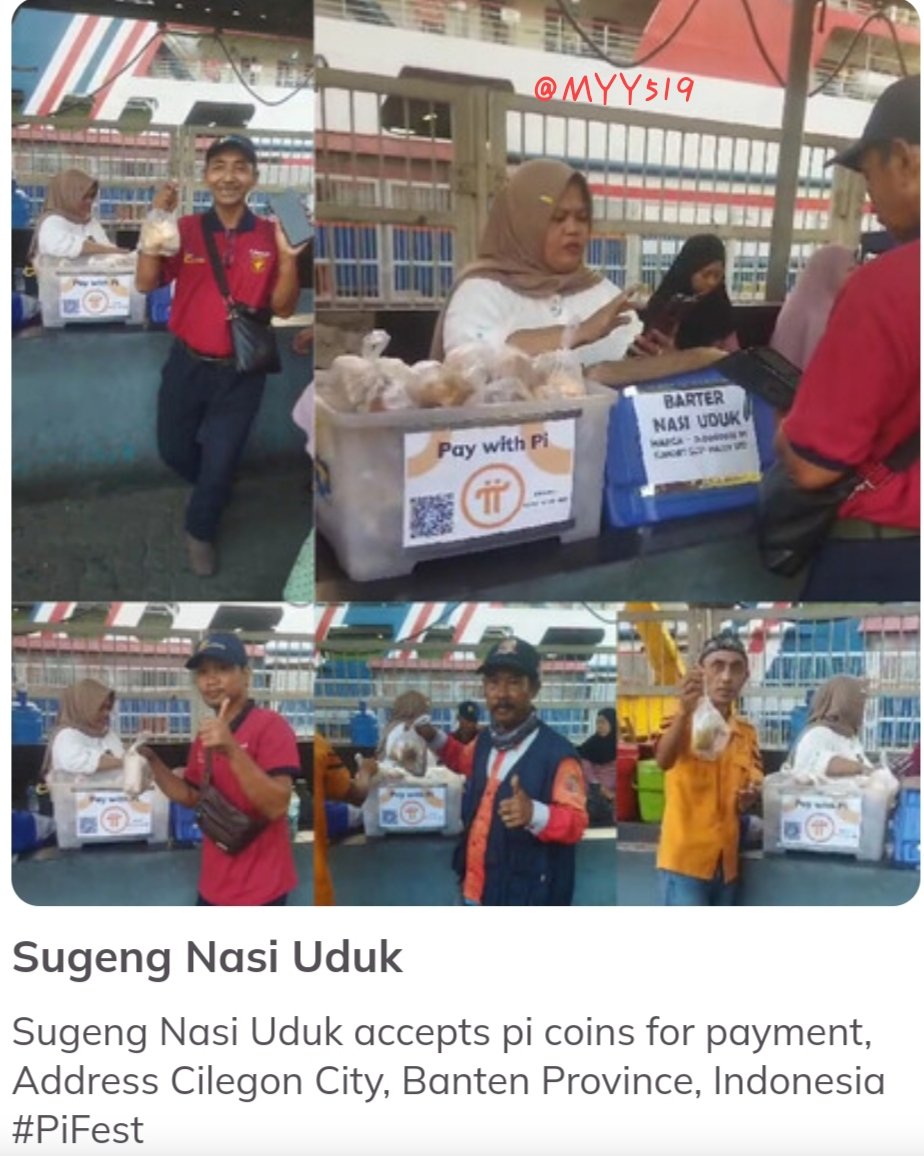MyYunieyusuf519's tweet photo. Sugeng Nasi Uduk accepts pi coins for payment #GCV=314.159$ 
Address Cilegon City,Banten Province, Indonesia 🇮🇩 #PiFest.
#PiNetwork
#PiCoreTeam 
#PiFest https://t.co/eV7JopamYr