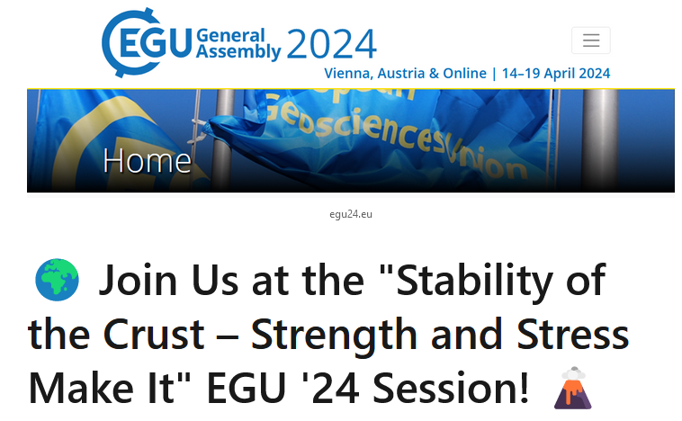 #EGU24 Are you doing some stress or strain related research? We welcome all  kinds of research from observations to experimental studies, and  laboratory results to numerical modelling.
meetingorganizer.copernicus.org/EGU24/session/…