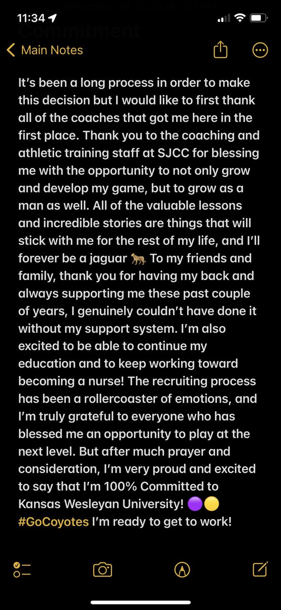 MichaelLucer029's tweet photo. #AG2G Extremely blessed to announce that I am 100% Committed! Thank you @SJCC_Football  for the past 2 years, Now its time to start my next chapter 
@kwucoyotes  Lets get to work! Thank you @Jones_KWU for the opportunity https://t.co/P818qEJdnE