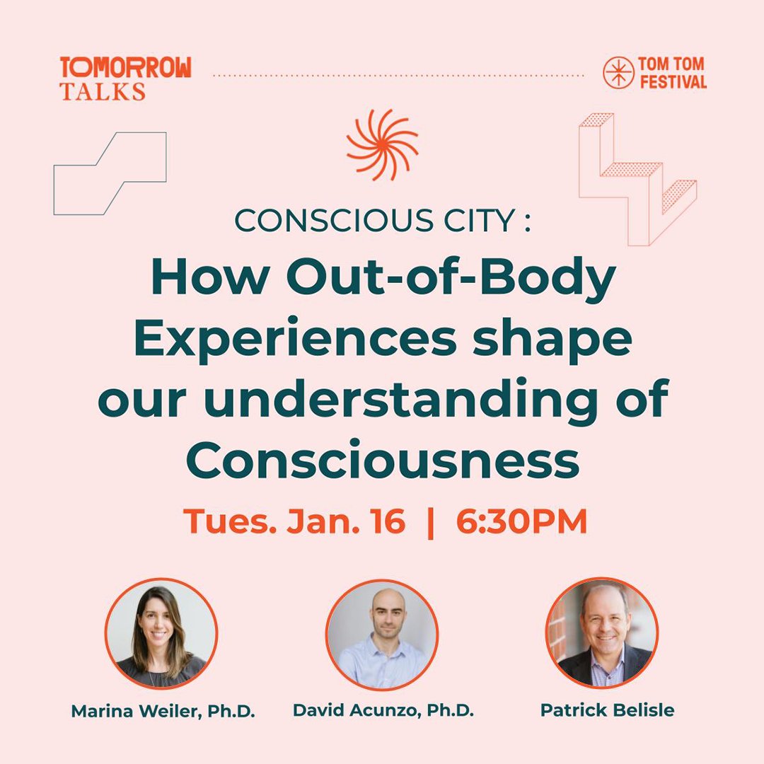 TomTomFest's tweet image. Join us for #TomorrowTalks &quot;How Out-of-Body Experiences Shape Our Understanding of Consciousness&quot; in collaboration with UVA’s Division of Perceptual Studies. Explore OBEs, neuroscience, and more.

📅 Jan 16, 6:30 pm
🏢 Tom Tom Office
🎟️ Tickets ($15 - $35) tomtomfoundation.org/post/tomorrow-…