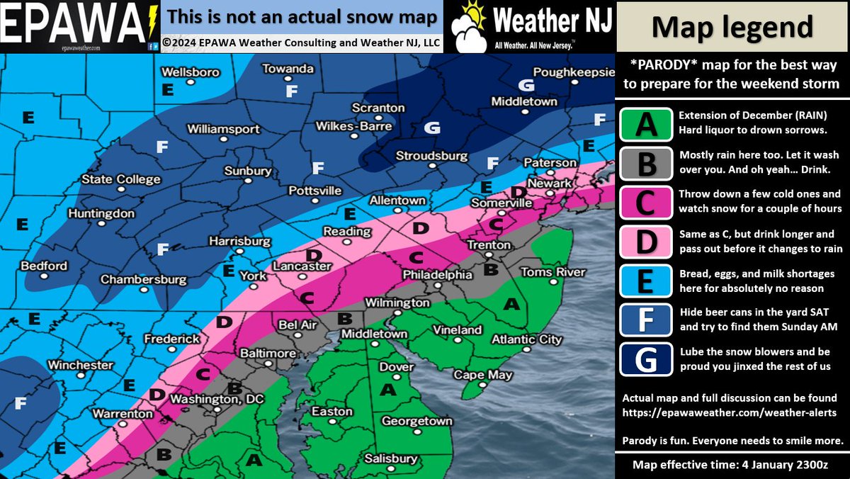 epawawx's tweet image. Just because we're not a bunch of nerdy stiffs, and everyone needs to smile and laugh more, we took our base map and recaptioned it. Strictly for humor, but maybe it brightens your day a little. The REAL forecast and discussion can be found at epawaweather.com/weather-alerts/