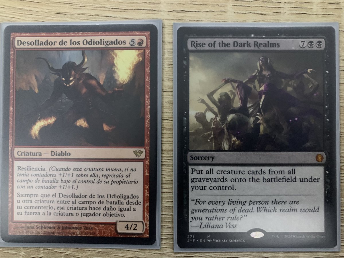 Kotheslayer's tweet photo. @JuecesMagic Buenas. Si al jugar el Rise of the Dark Realms revivo el Desollador, el Sower y otras criaturas más y solo somos dos jugadores entiendo que el desollador hace daño por él y por todas las demás criaturas pero ¿forzosamente los dos perdemos la misma vida? https://t.co/m9EwlSa8AQ