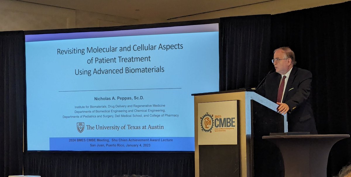 @BMES_CMBE (@bmes_cmbe) on Twitter photo <a href="/NPeppas/">Nicholas A. Peppas</a>, Shu Chien Awardee, giving excellent advice and perspective to the audience. An incredibly supportive mentor! #CMBE2024 <a href="/NPeppas/">Nicholas A. Peppas</a>, Shu Chien Awardee, giving excellent advice and perspective to the audience. An incredibly supportive mentor! #CMBE2024